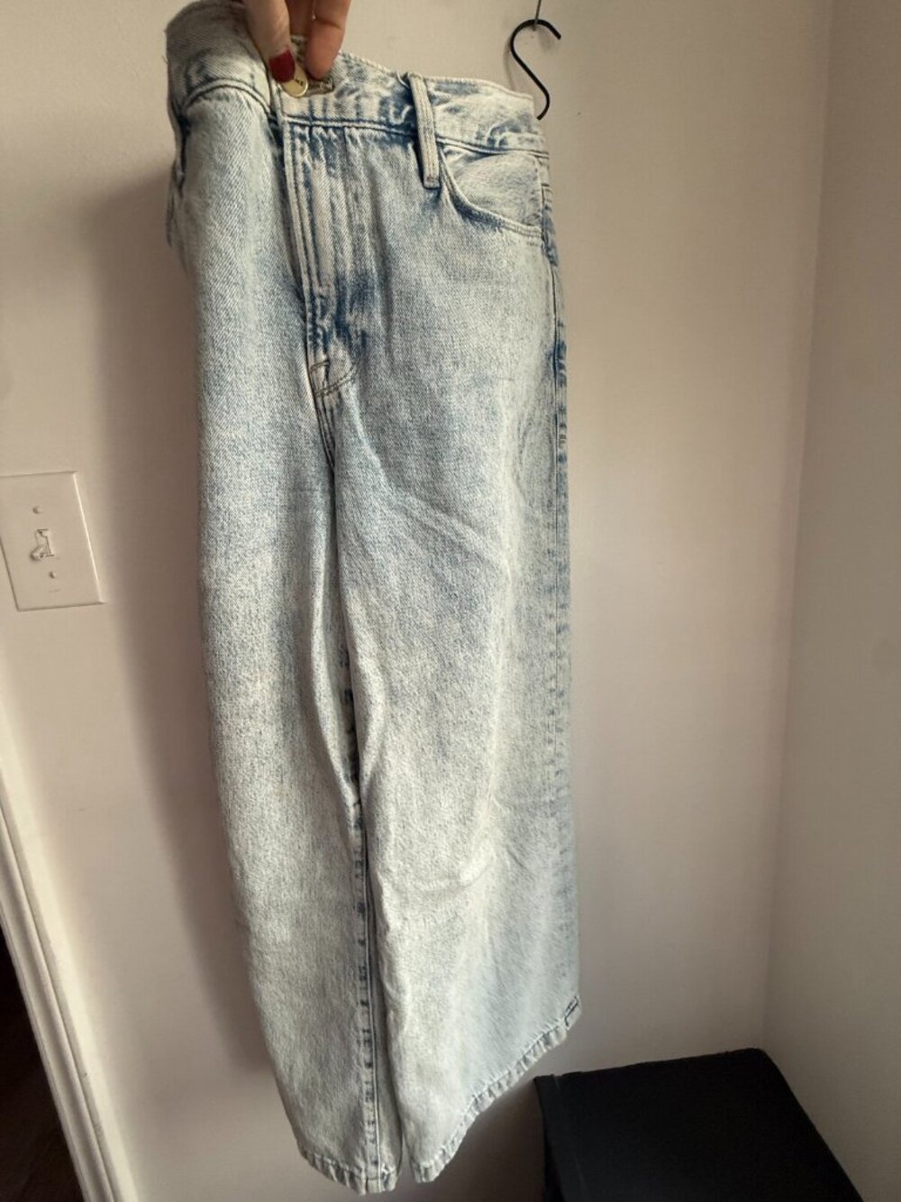 FRAME Ali Wide Crop Light Acid Wash Jeans Sz 27